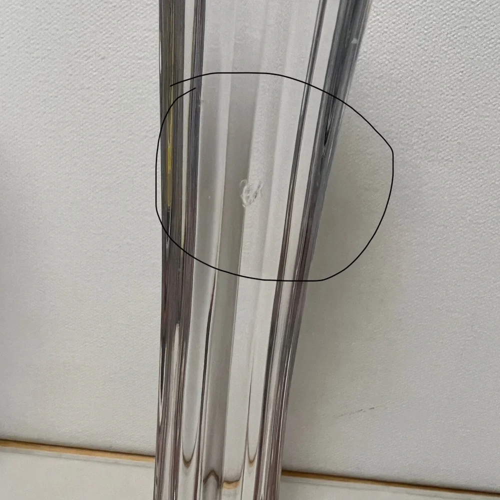 Mikassa Flower Song Austrian Crystal Clear Candle Holders small chip